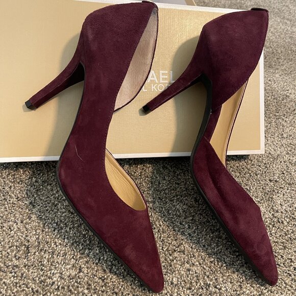 Michael Kors Nathalie Suede Pump - Plum Size 10M - Picture 6 of 8